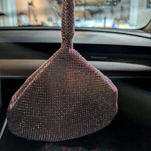 Elegant Pink Crystal Evening Bag